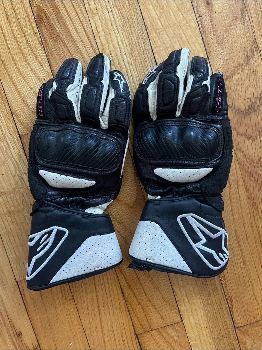 Alpinestars Black White Pink Sport Motorcycle Gloves